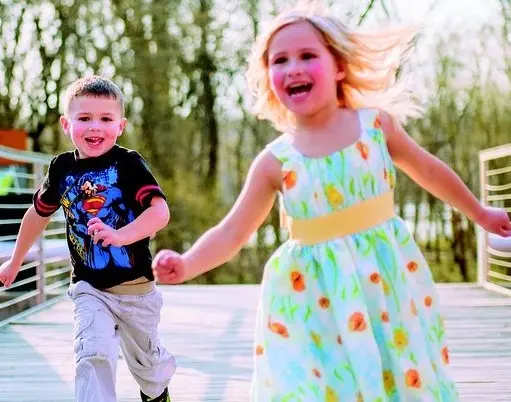 kids running playing