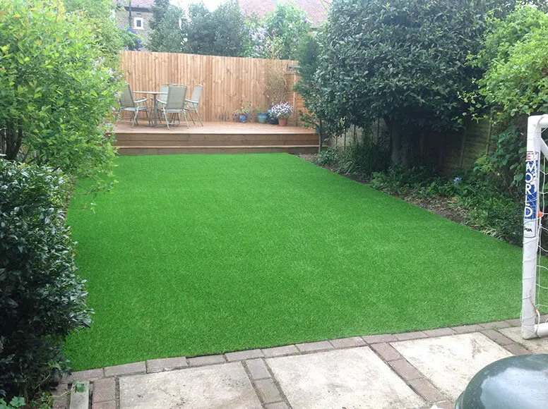 Lush green artificial grass